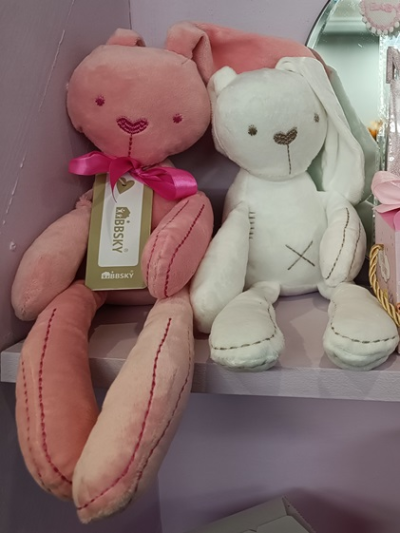 Pink plush bunny - Plush bunnies available in pink,white or grey.